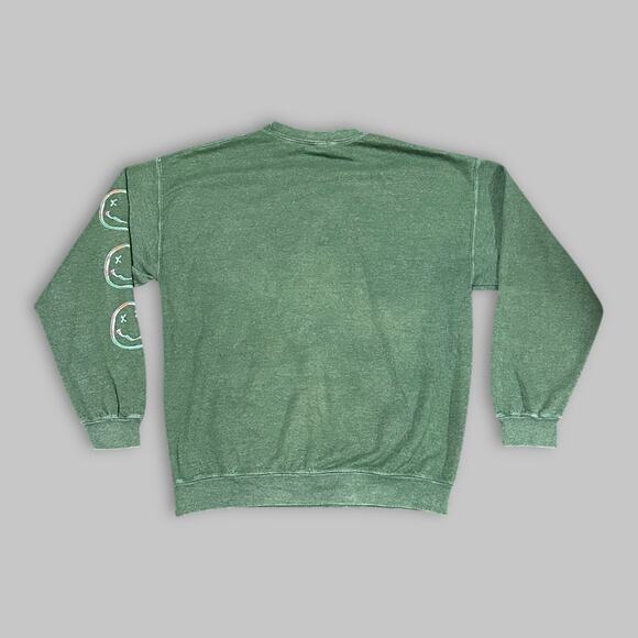 Nirvana Band Logo Tie-Dye Print Green Crewneck Sweatshirt - Size M - Picture 3 of 3